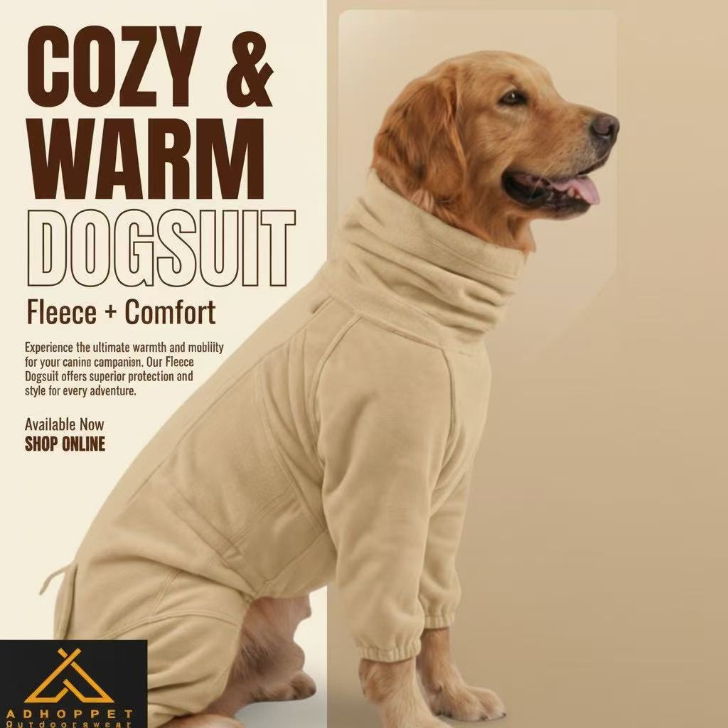 cozy & warm dogsuit/Beige