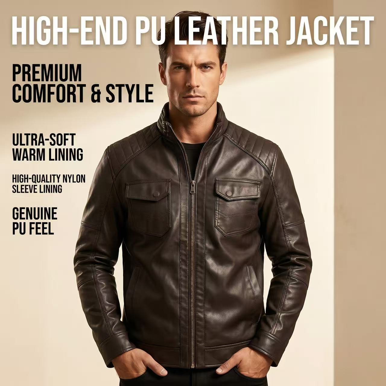 URBAN FADE PU LEATAHER VINTAGE JACKET
