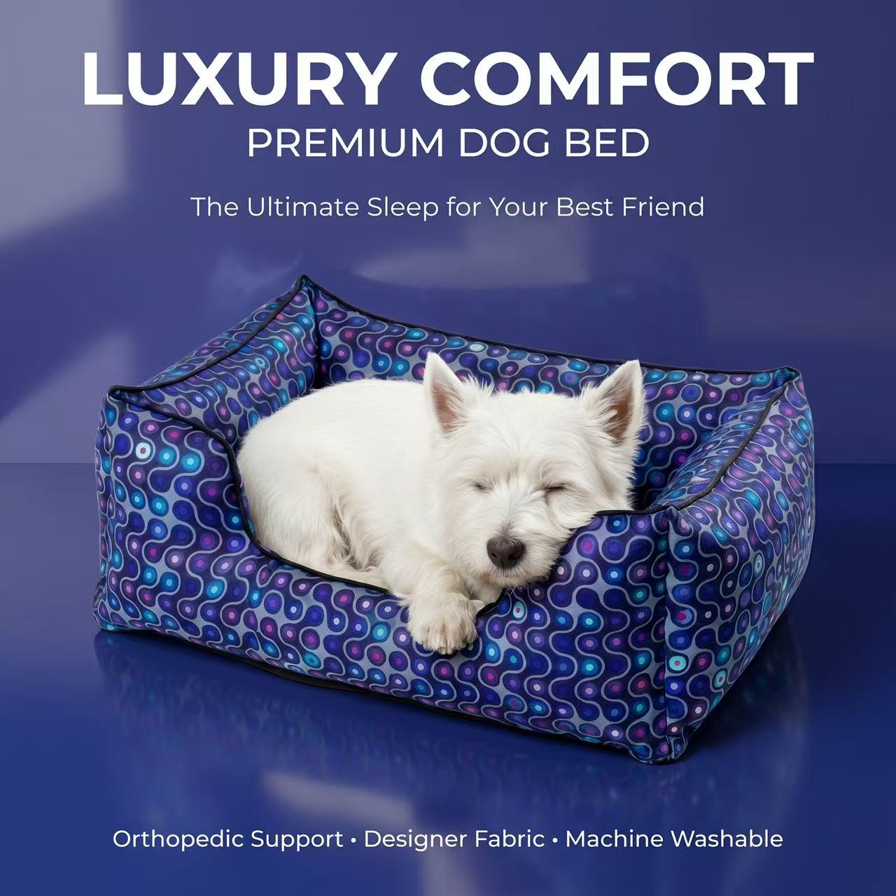Stylish Print Dog Bed